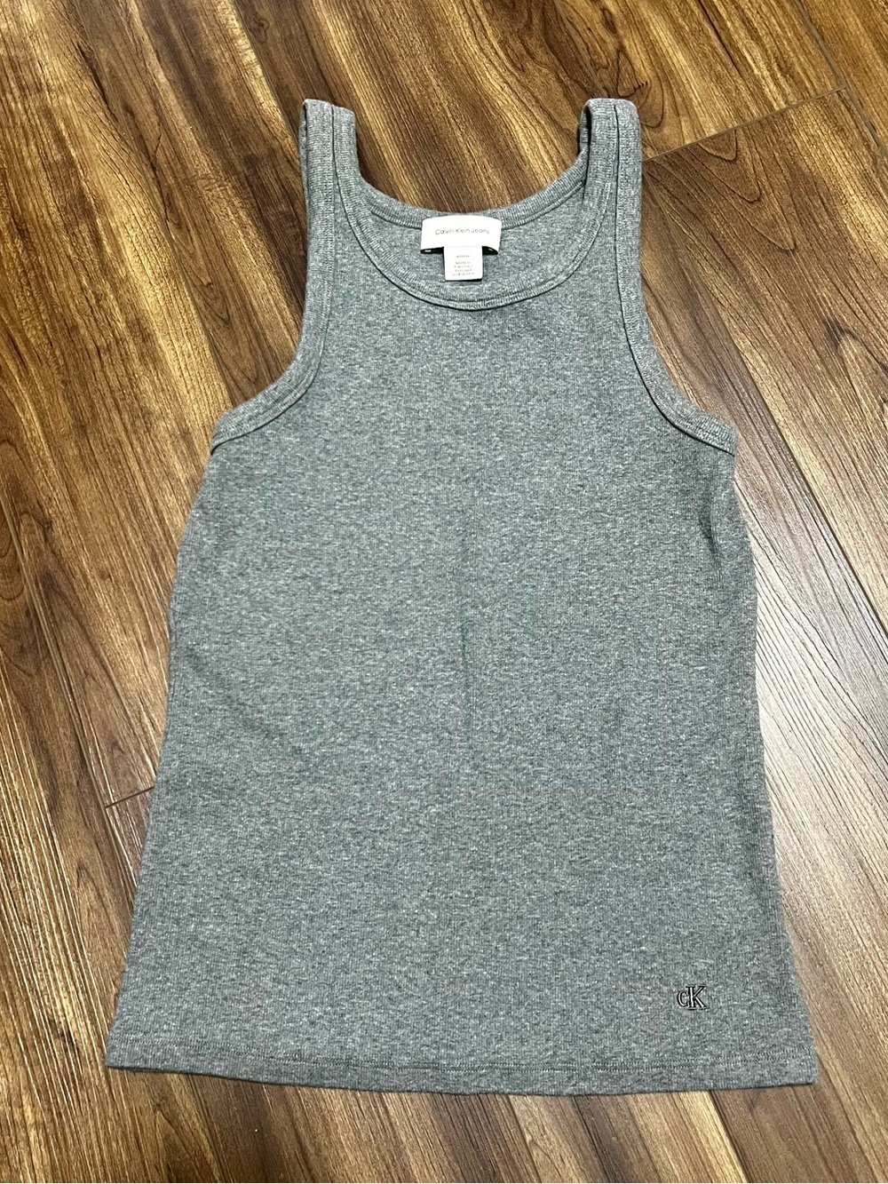 Calvin Klein Jeans Vintage Gray Ribbed Tank Top